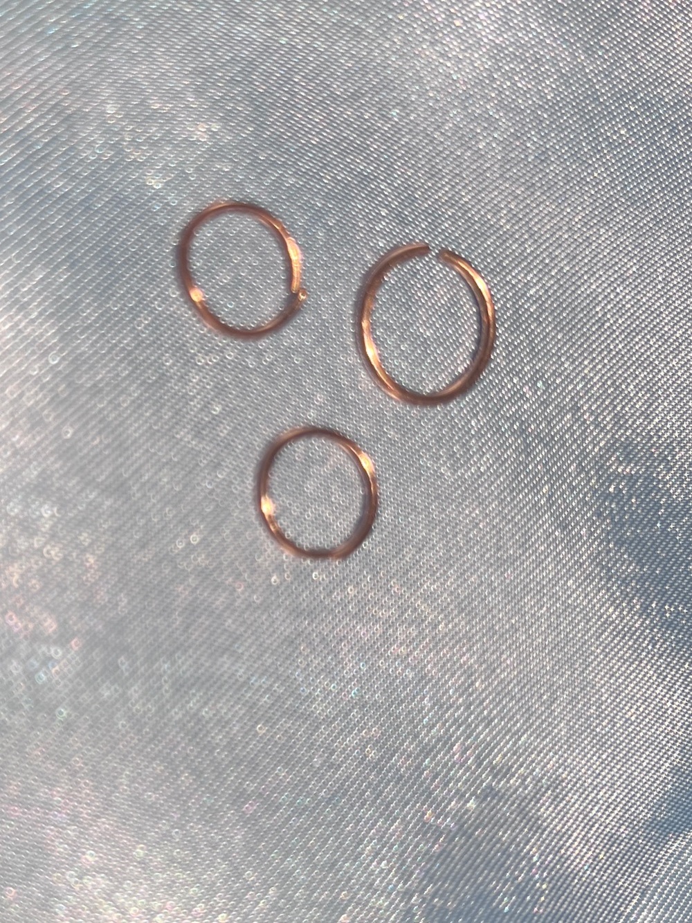 Nose Rings - Qty. 3 - 14k Rose Gold - 20 gauge - 8 & 10 mm - Picture 4 of 5